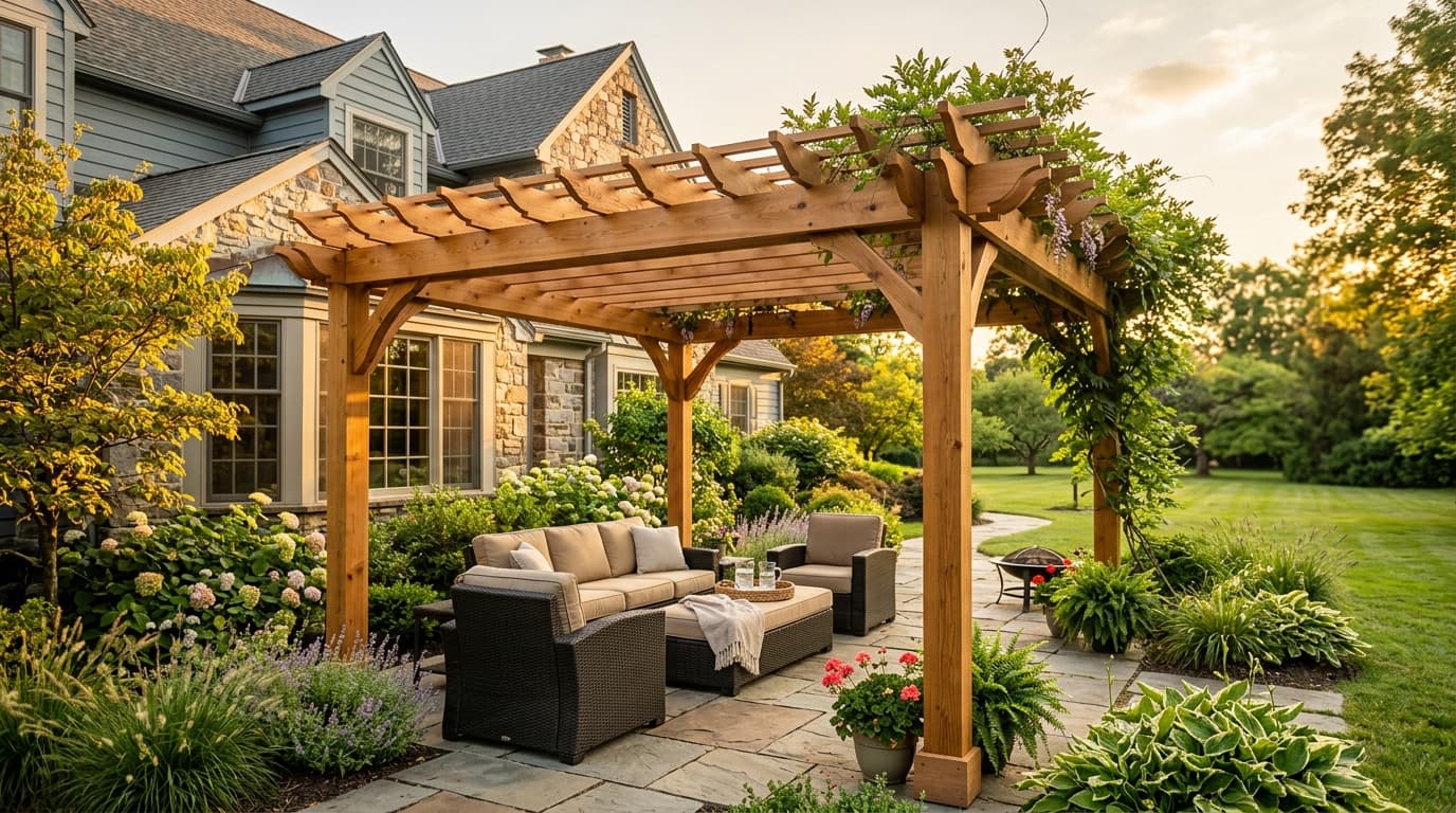 Cedar Attached Pergola — West Chester, PA