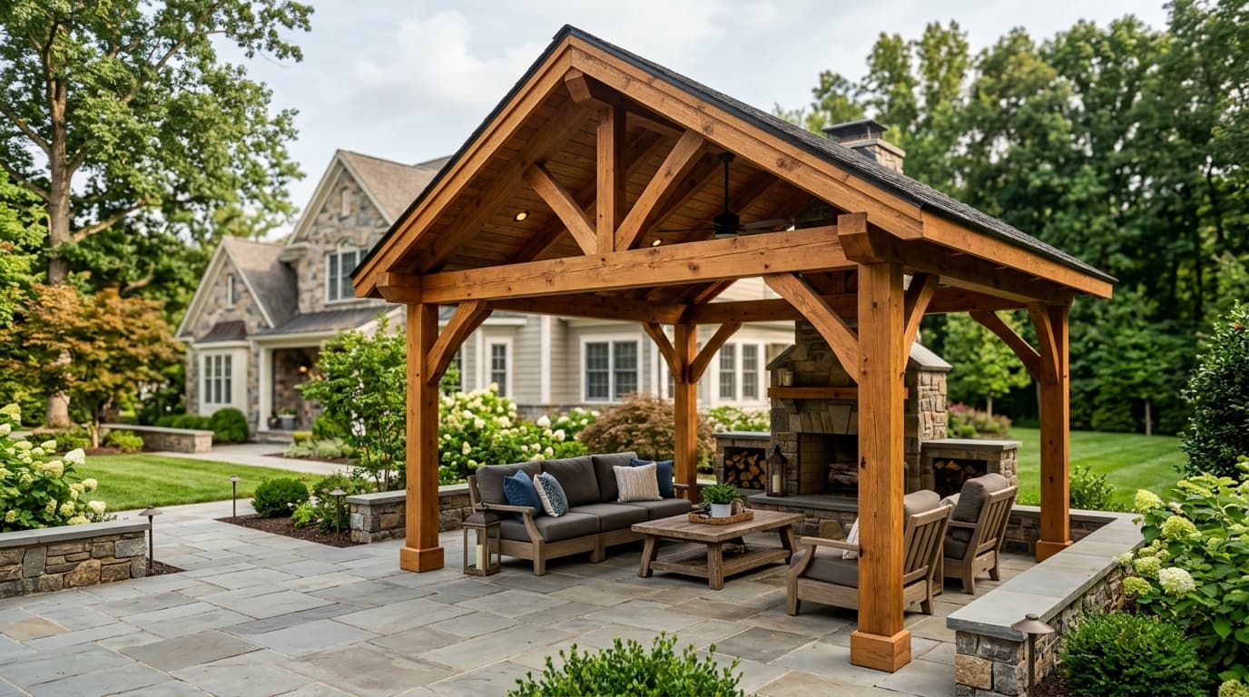 Cedar Pavilion with Shingle Roof — Gladwyne, PA